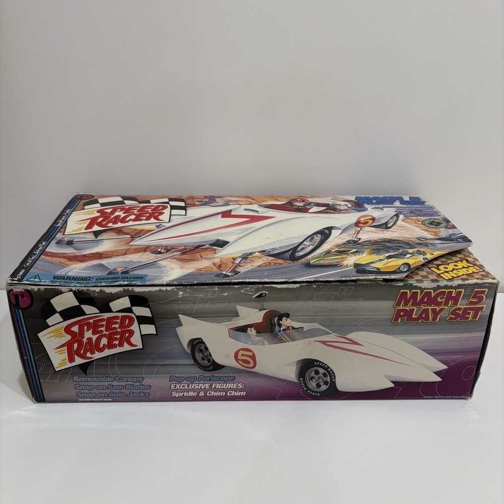 Resaurus Speed Racer Mach 5 Playset w Chim Chim & Spridle Figures 1999 Toy Set
